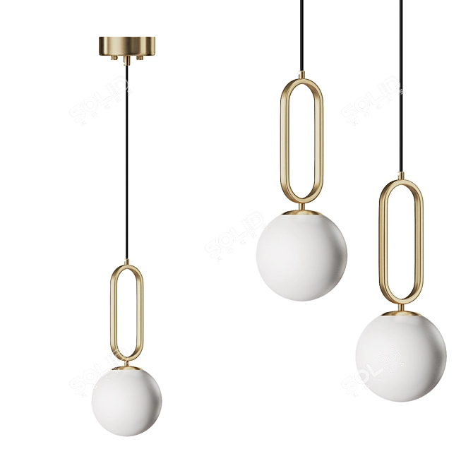 VITAL Pendant Lamp: Elegant Metal and Glass 3D model image 1