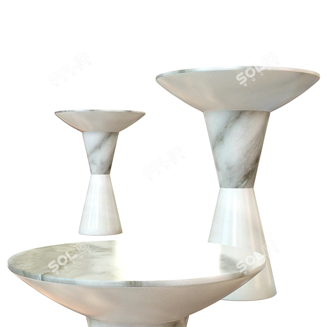 Marble Cone Side Table 3D model image 1