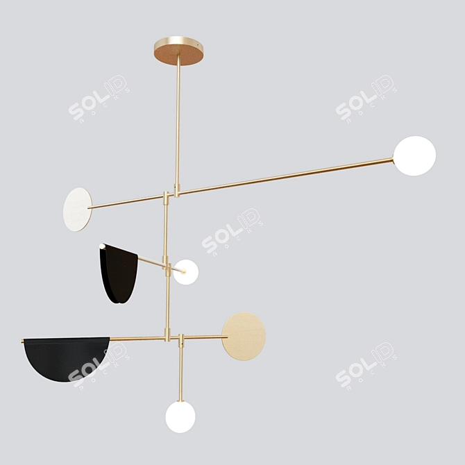 Anony Phase Chandelier: Modern Pendant Lamb 3D model image 1