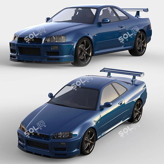 Unmodified Nissan Skyline R34 3D model image 1