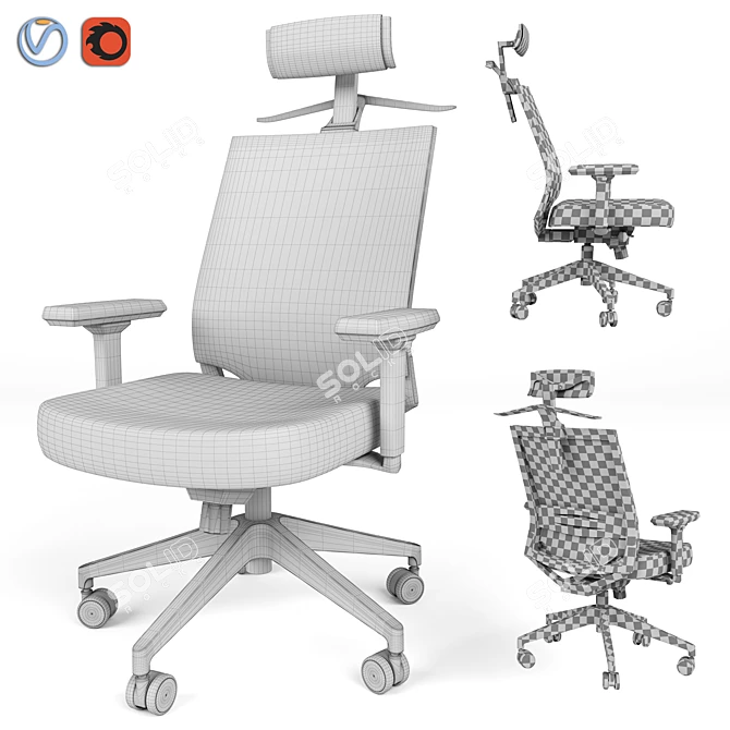 Alpha Ergonomic Office Chair 3D model image 2