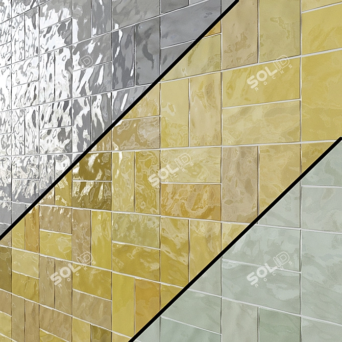 Wow Fez Ceramic Wall Tiles - Glossy & Vibrant 3D model image 3