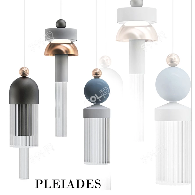 Pleiades Pendant Light: Modern Design 3D model image 1