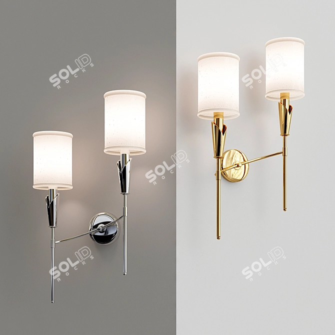 Modern Brass Wall Sconce: TATE 3D model image 1