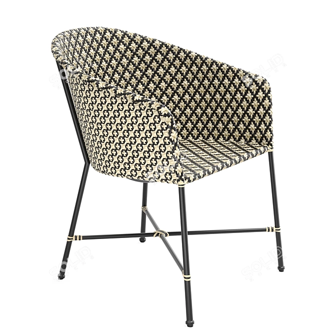 CB2 Brava Grey Wicker Chair 3D model image 1