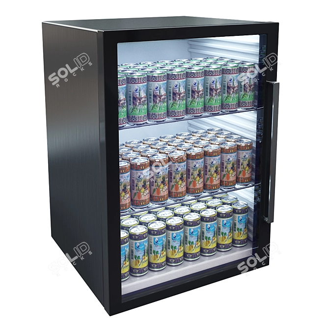 Frostbite Mini Fridge: Compact & Stylish 3D model image 1