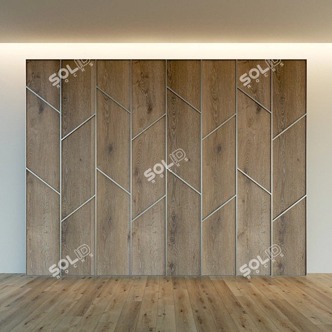 Wooden 3D Wall Panel 3D model image 3