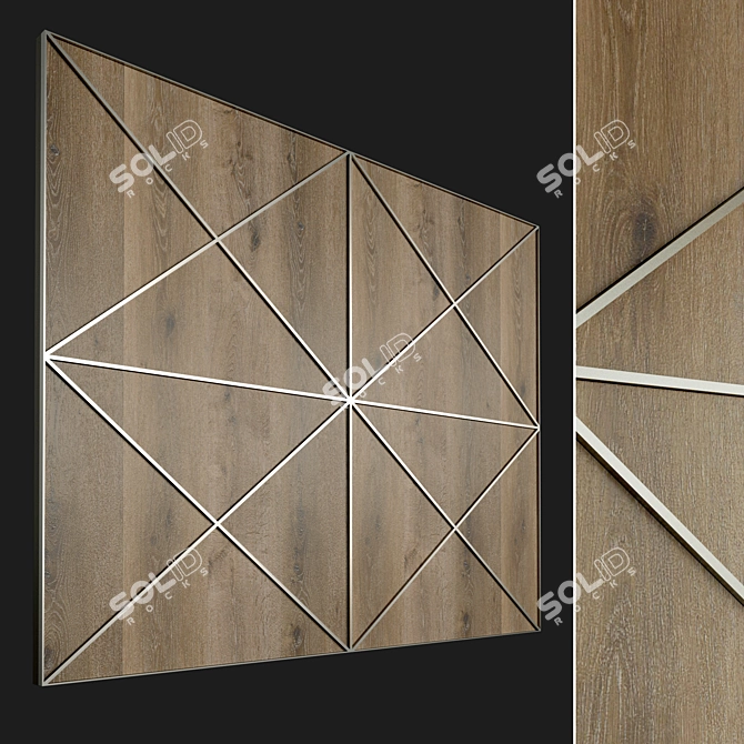 Decorative Wooden Wall Panel 3D model image 1