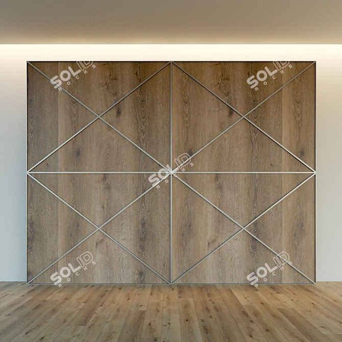 Decorative Wooden Wall Panel 3D model image 3