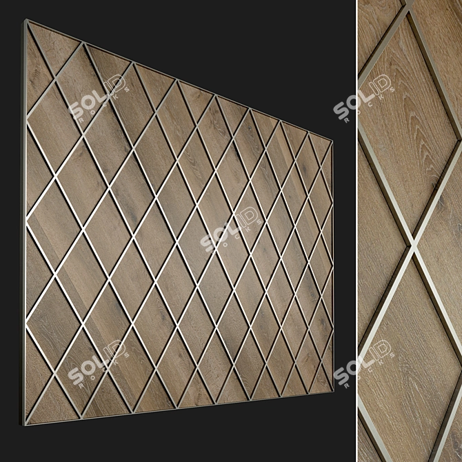 3D Wood Panel - Decorative Wall 3D model image 1