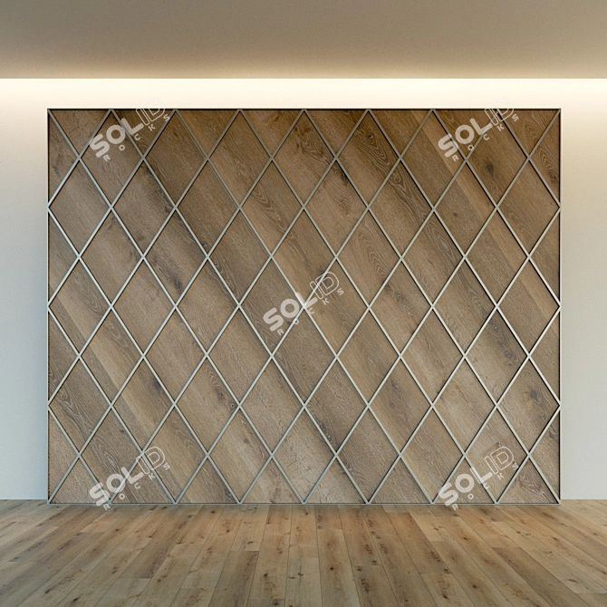 3D Wood Panel - Decorative Wall 3D model image 3