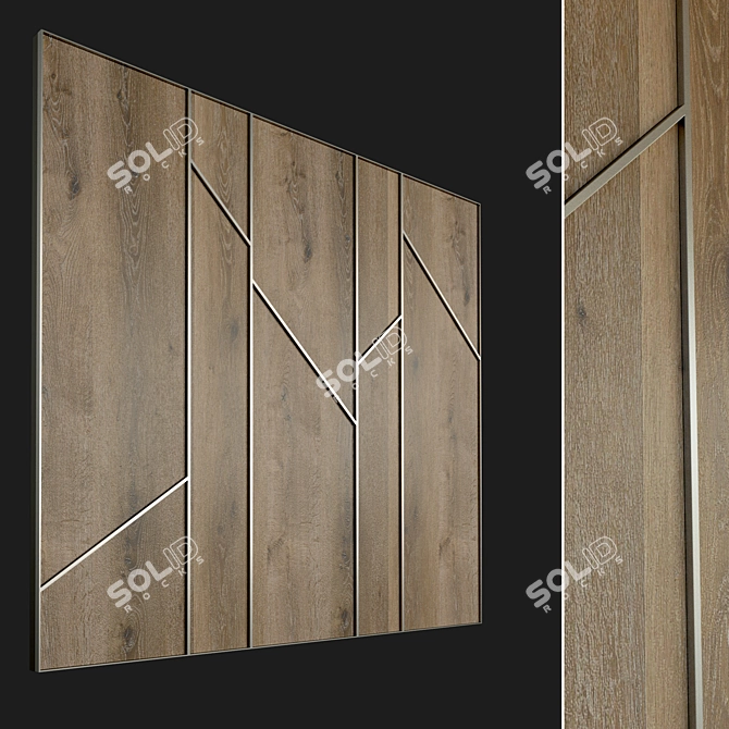 Decorative Wood Panel - High-Resolution Texture 3D model image 1