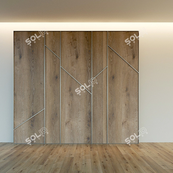 Decorative Wood Panel - High-Resolution Texture 3D model image 3