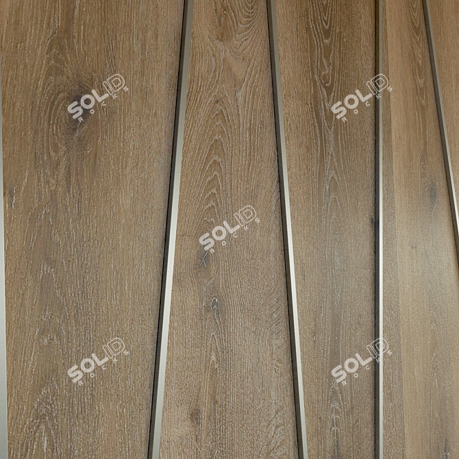 3D Wooden Wall Panel with Metal Frame 3D model image 2