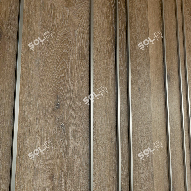 Wooden Decorative Wall Panel 3D model image 2