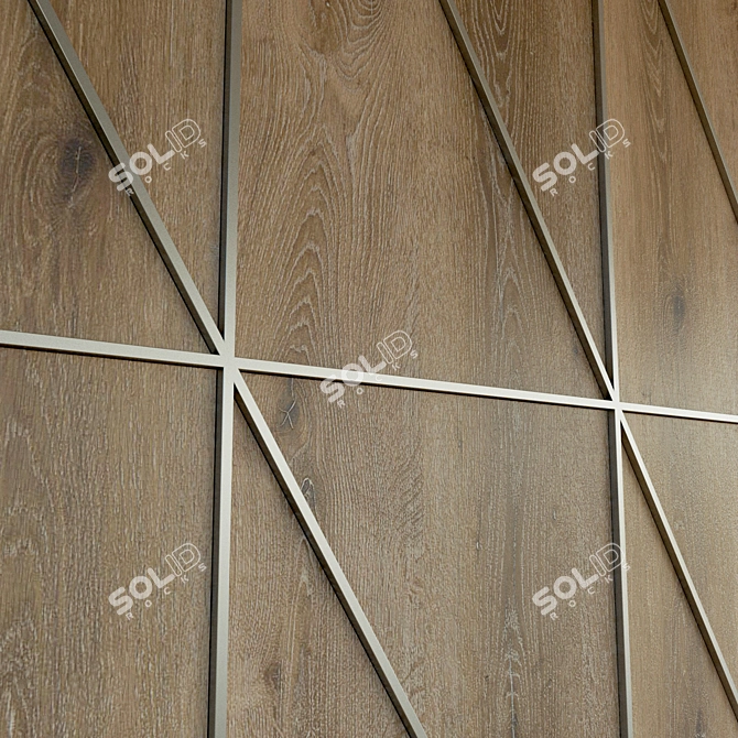 Wooden Decorative Wall Panel 3D model image 2