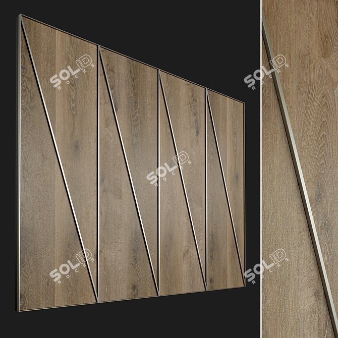 Wooden 3D Panel: Decorative & Lightweight 3D model image 1