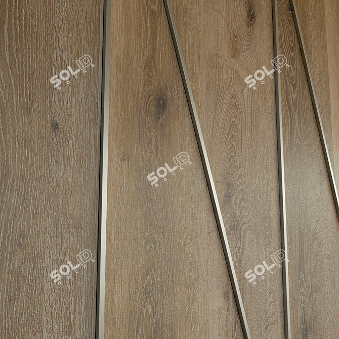 Wooden 3D Panel: Decorative & Lightweight 3D model image 2