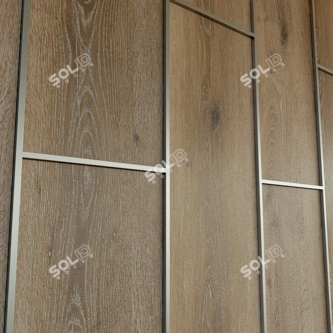 Elegant Wood 3D Wall Panel 3D model image 2