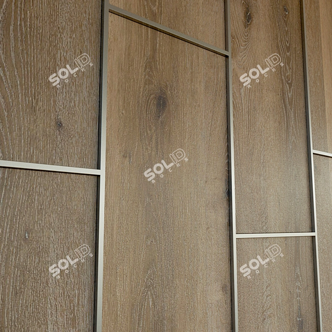 Wooden Decorative Wall Panel 3D model image 2