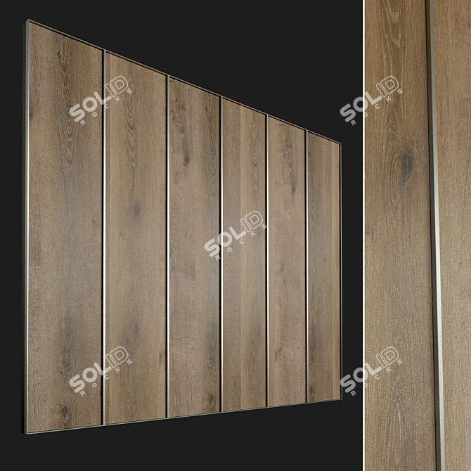 Wooden Panel Wall Décor 3D model image 1