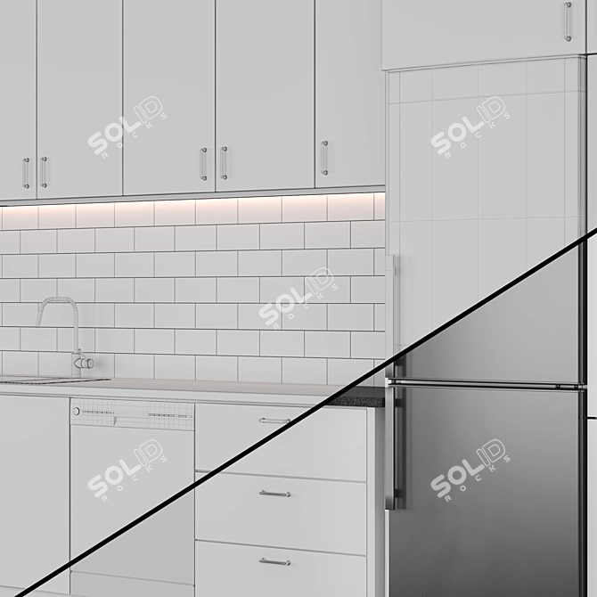 Modern Kitchen Appliance Set 3D model image 3