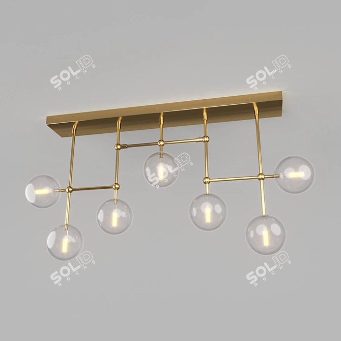 Vintage Loft Gold Pendant 3D model image 1