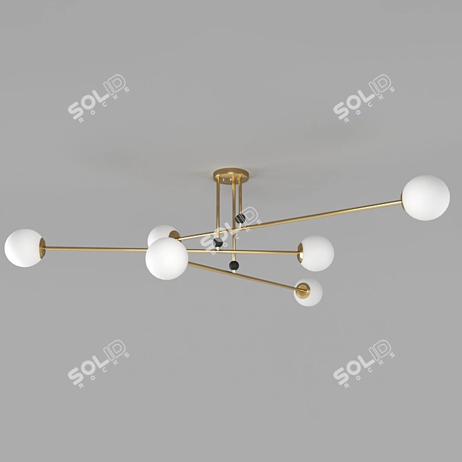 Jesi 40.1495 Gold Metal Pendant Light 3D model image 1