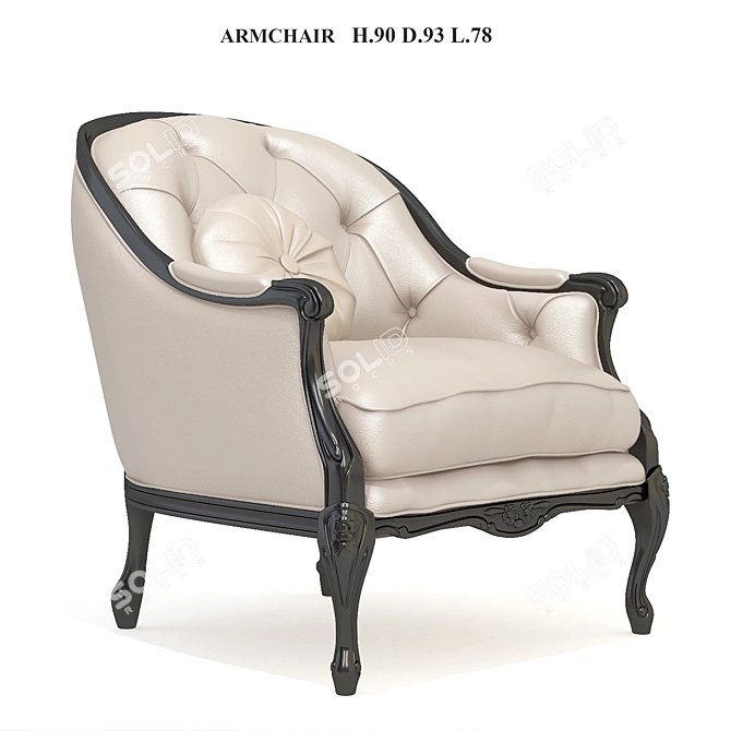 Luxurious Leather Claude Armchair 3D model image 1