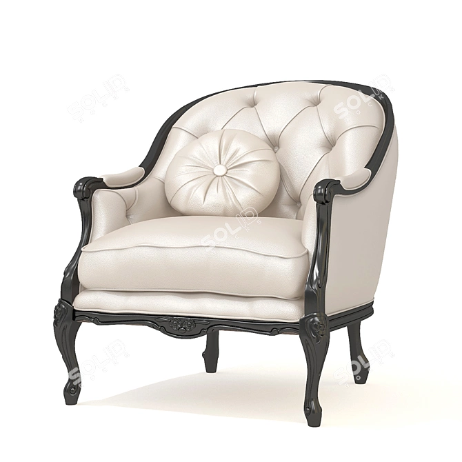 Luxurious Leather Claude Armchair 3D model image 2