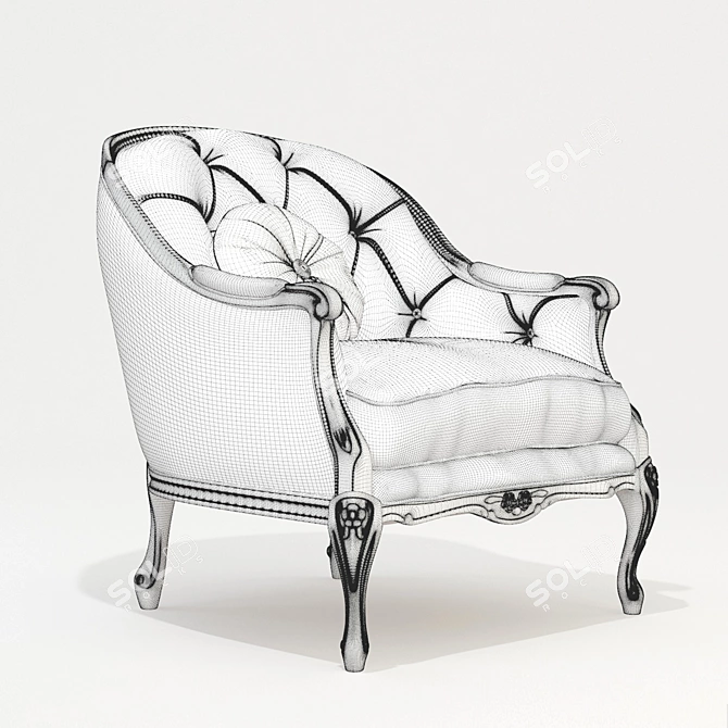 Luxurious Leather Claude Armchair 3D model image 3