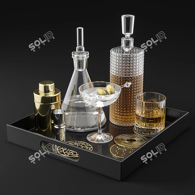 Gilded Coasters, Decanters & More 3D model image 1