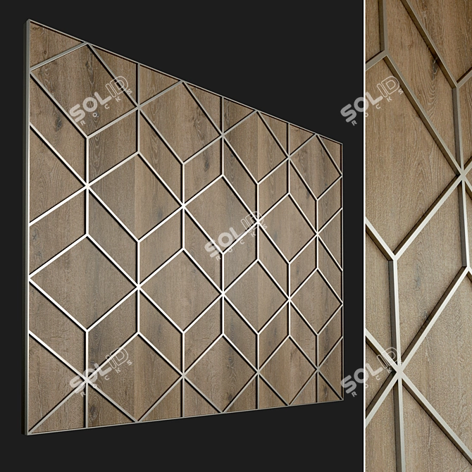 Wooden 3D Panel: Decorative Wall Art 3D model image 1