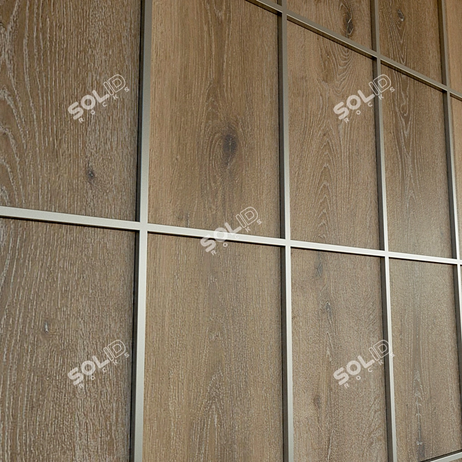 Wooden Decorative Wall Panel 3D model image 2