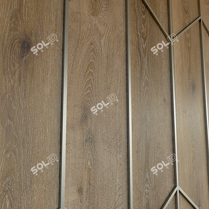 Elegant Wood Panel: Decorative 3D Wall 3D model image 3