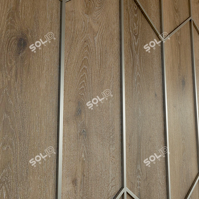 Wooden Decorative 3D Wall Panel 3D model image 2