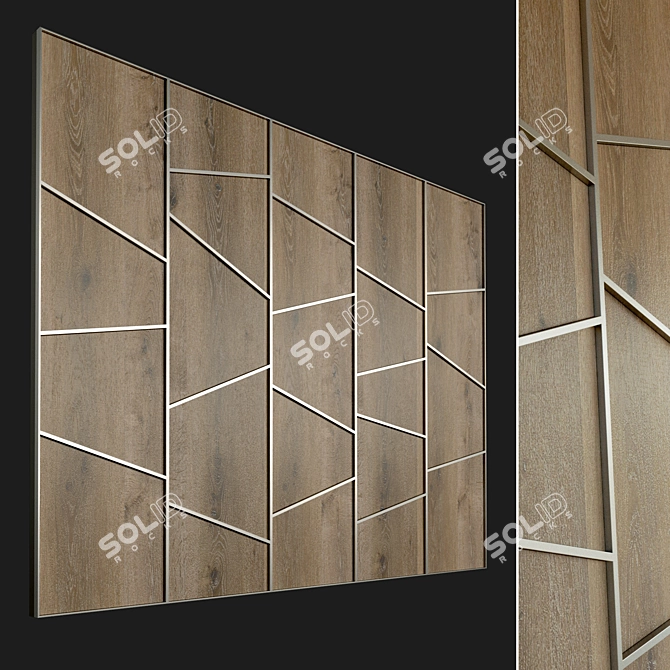 Title: Wooden 3D Wall Panel 3D model image 1