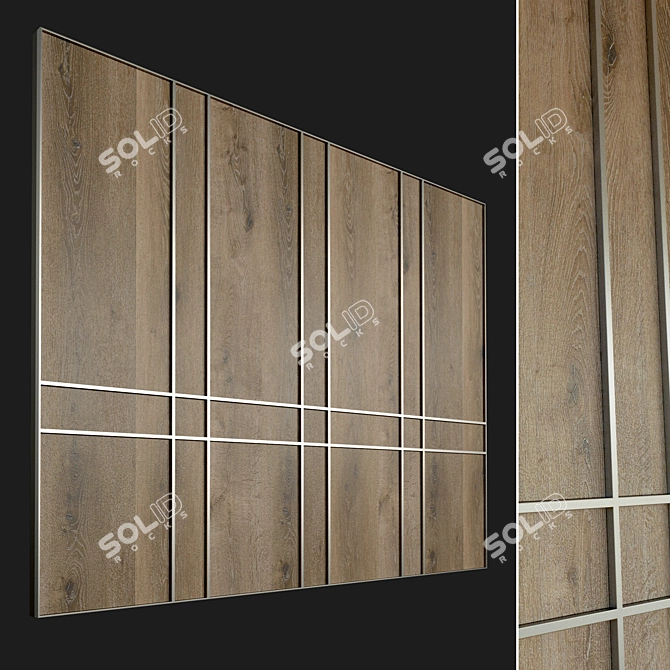 Wooden 3D Panel: Decorative Wall 3D model image 1