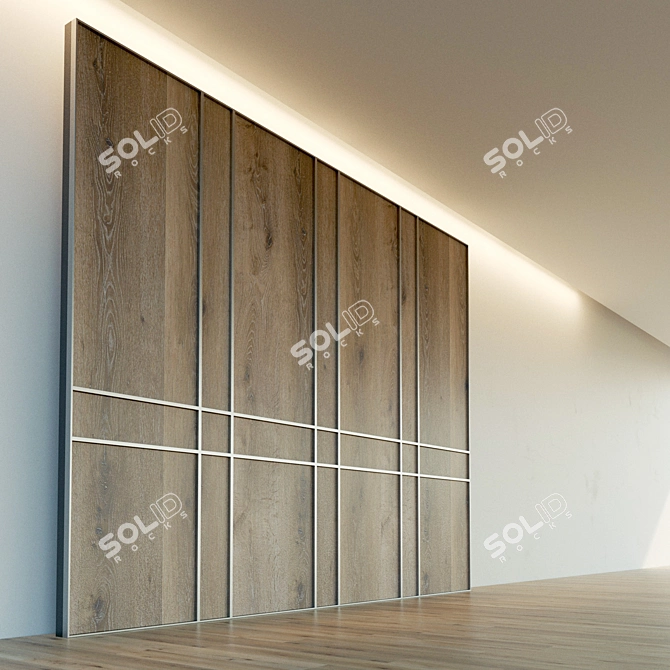 Wooden 3D Panel: Decorative Wall 3D model image 2