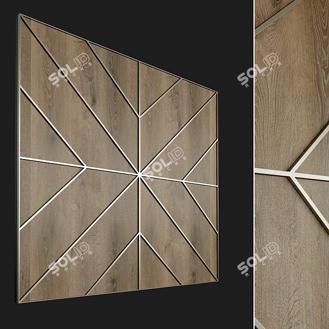 Wooden 3D Wall Panel, Decorative & Lightweight 3D model image 1