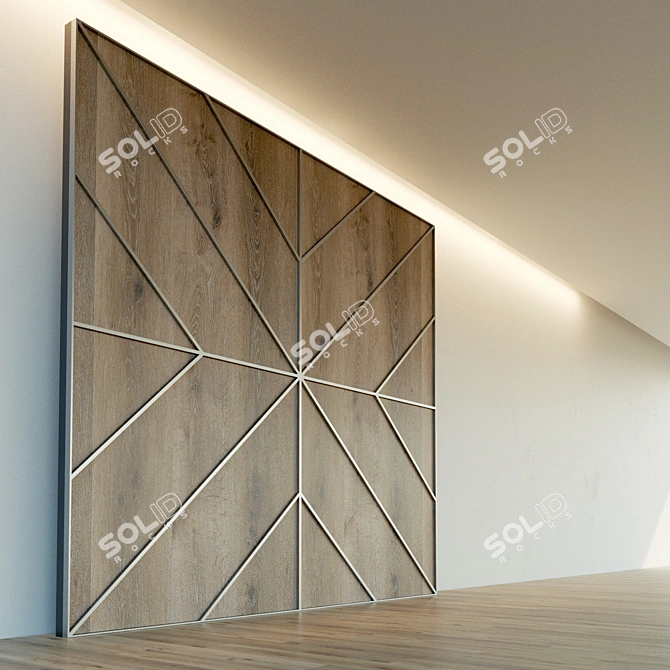 Wooden 3D Wall Panel, Decorative & Lightweight 3D model image 2