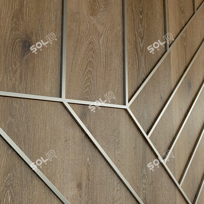 Wooden Decorative Wall Panel 3D model image 3