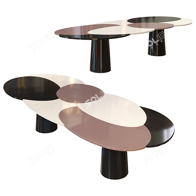 Elegant Emmanuel Dining Table 3D model image 2