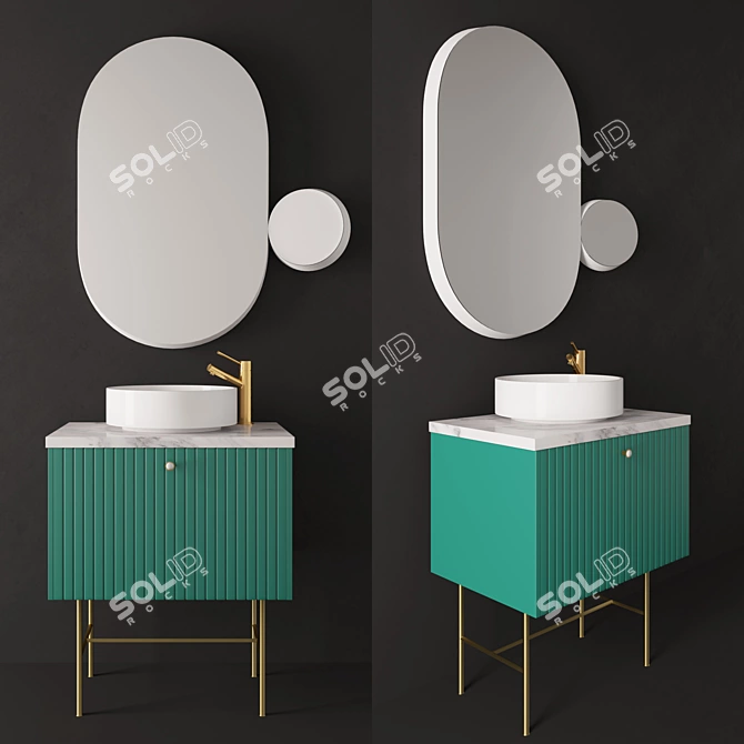 Elegant Arki Aeon Bathroom Set 3D model image 1