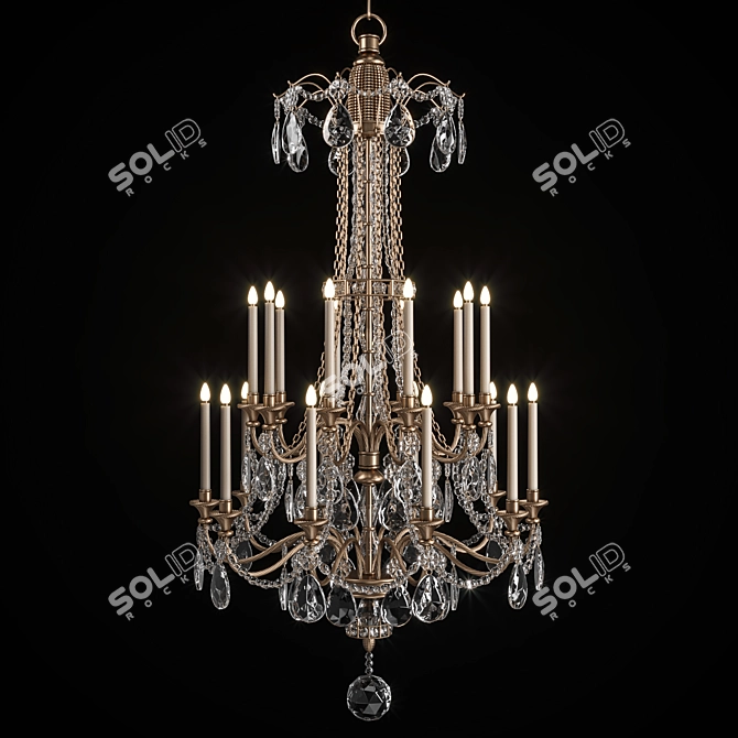 Versailles Queen's Bedroom Chandelier 3D model image 1