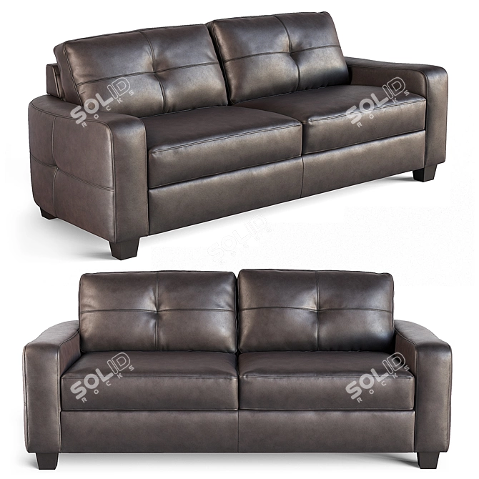 Elegant Jasmine Leather Loveseat 3D model image 1