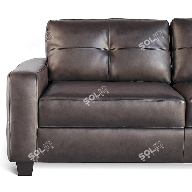 Elegant Jasmine Leather Loveseat 3D model image 2