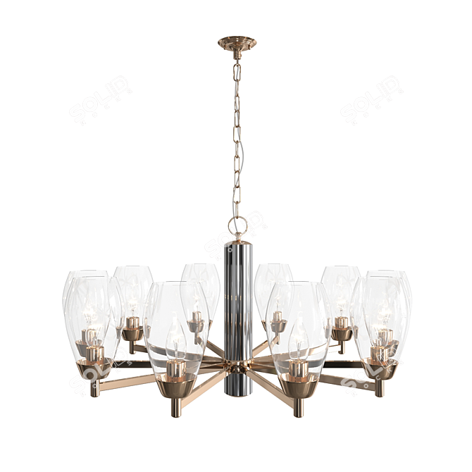 Elegia Hanging Chandelier - Elegant Lighting Solution 3D model image 1