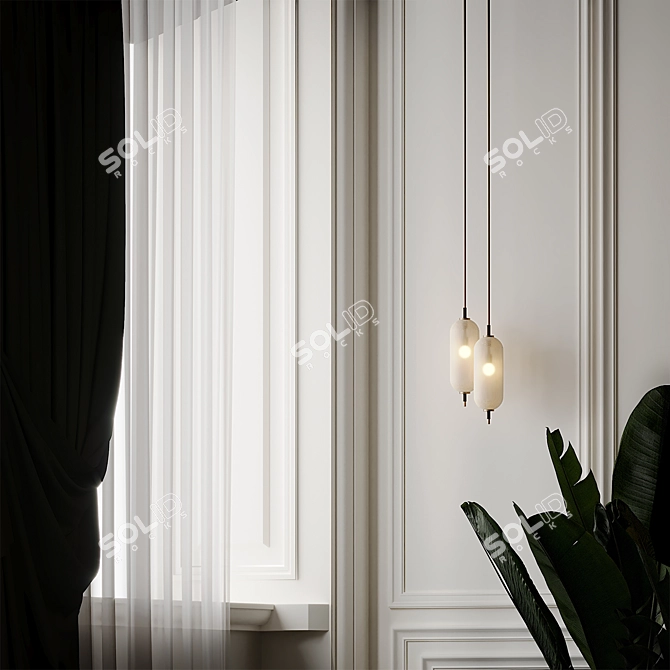 Elegant Pierce Pendant: Illuminate Your Space 3D model image 4