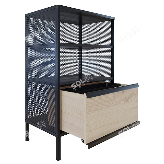 IKEA BEKANT Mesh Storage Unit 3D model image 1